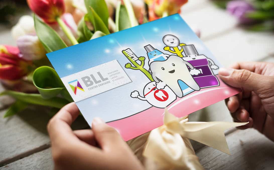 BLL Centre Dentaire postcard graphic design and printing