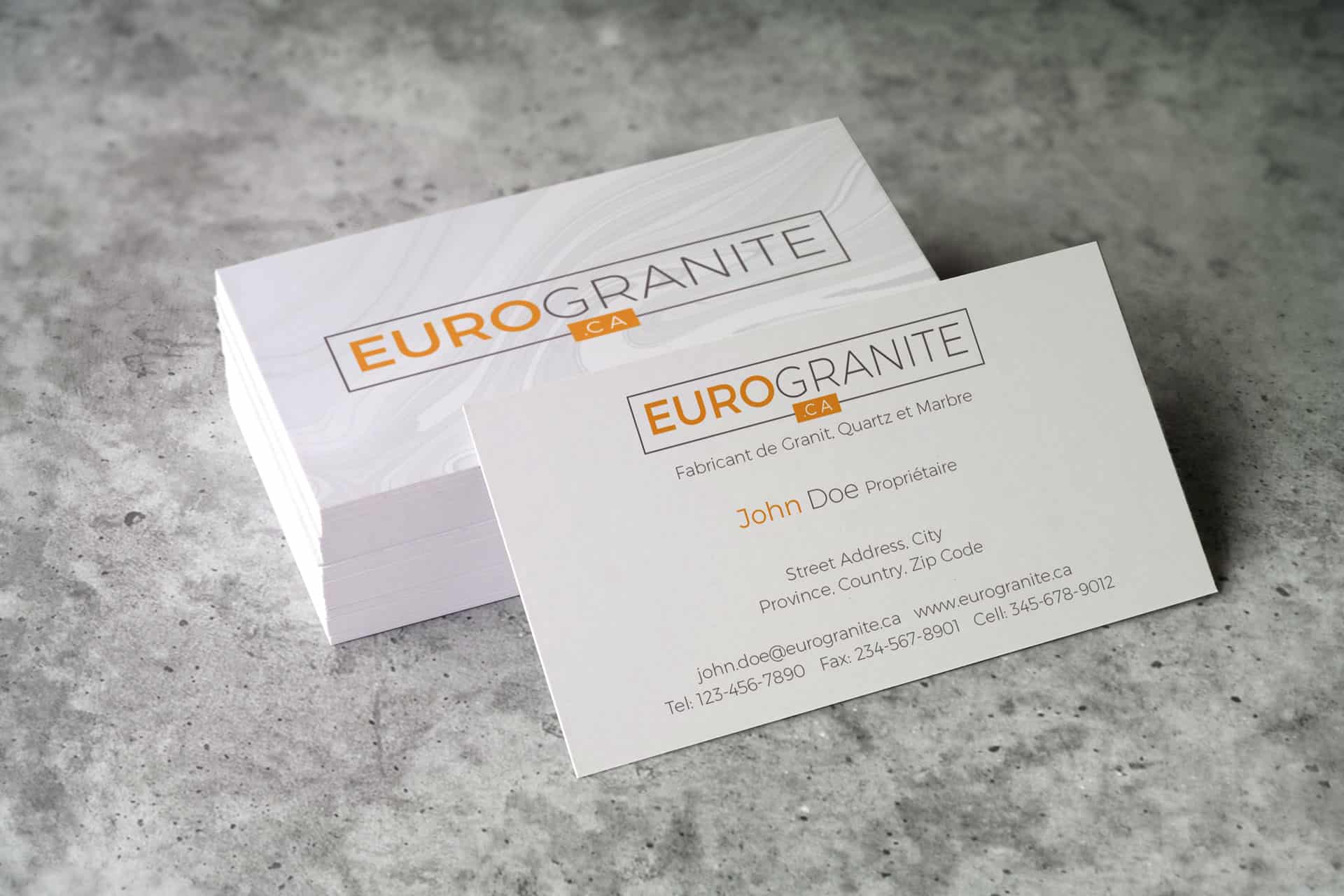 business card, eurogranite business card, business card design, business card by oltonmarketing