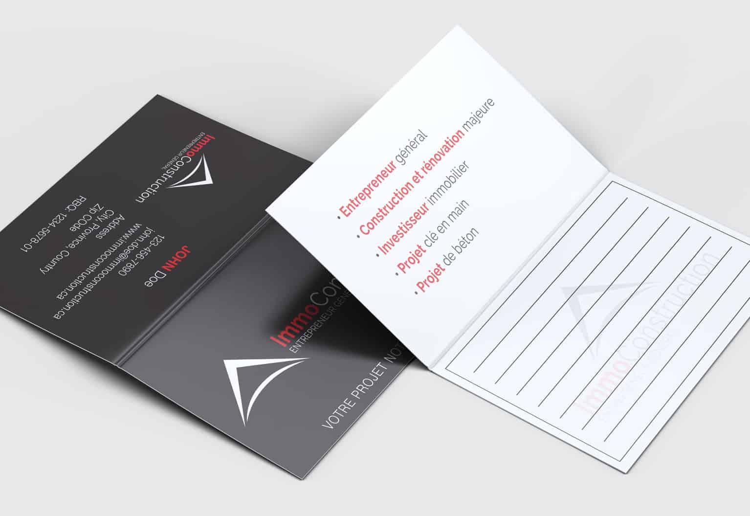 business card, immoconstruction business card, business card design, business card by oltonmarketing