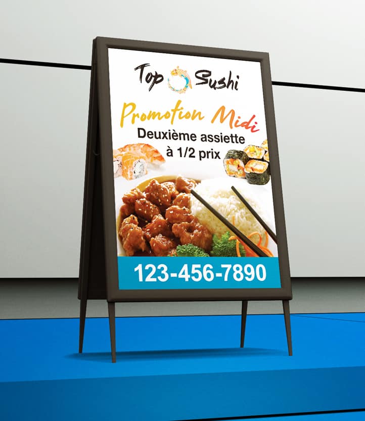 Top Sushi a-frame banner stand